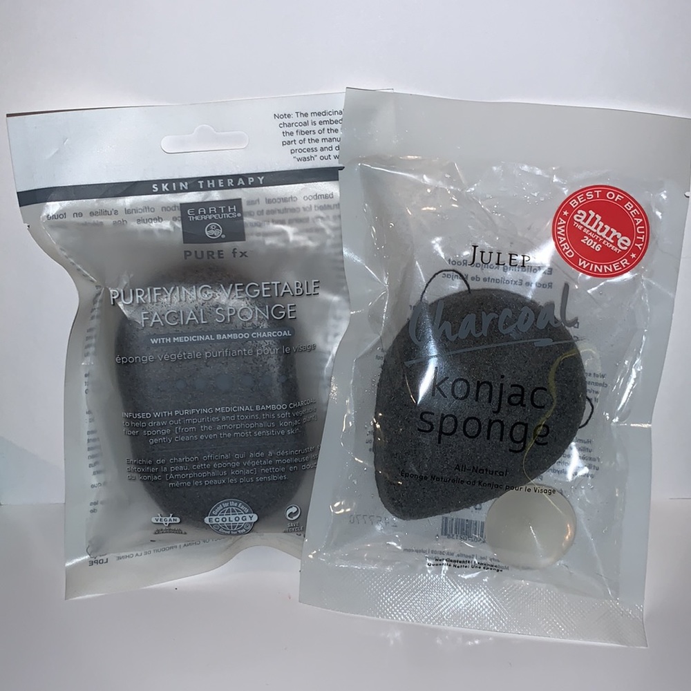Face Sponge Set Julep Charcoal Konjac & Purifying Vegetable Facial Sponge Set